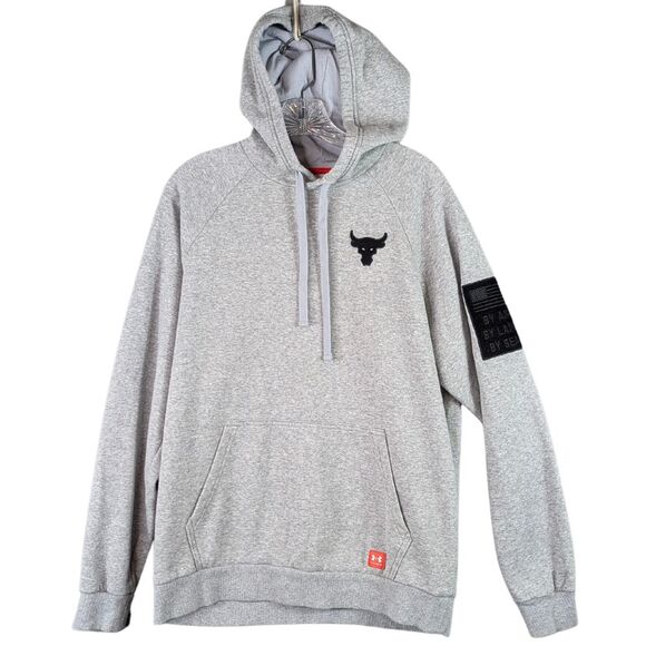 Under Armour Project Rock Veterans Day Hoodie Grey 1373582-011 Men's Size Medium - Picture 1 of 11